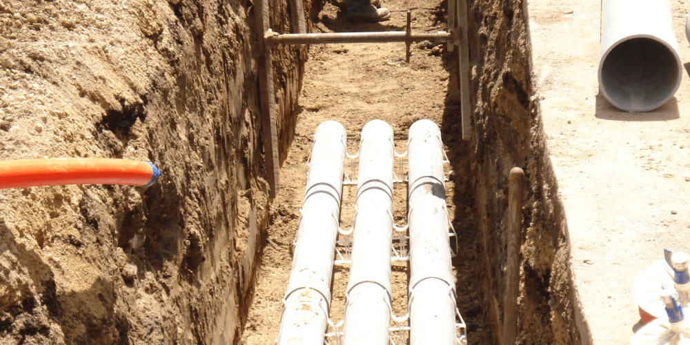 underground power lines being buried